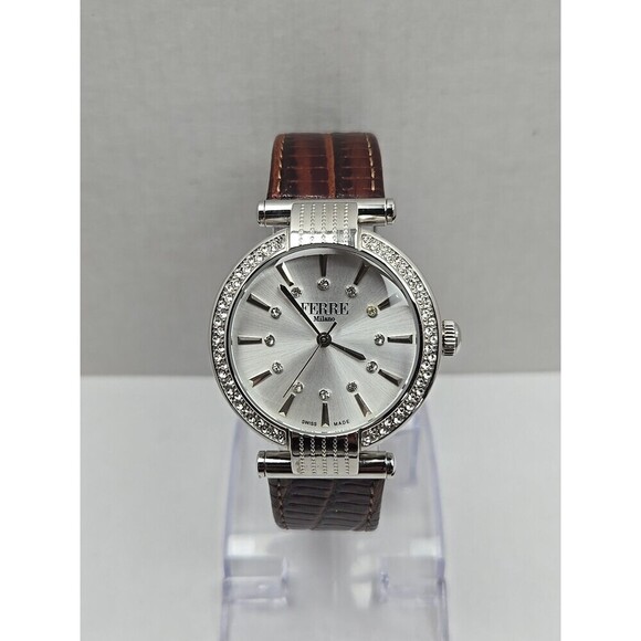 FERRE Milano Accessories - Ferre Milano 1L096 Swiss Made Womens Quartz Crystal Bezel Watch New Battery